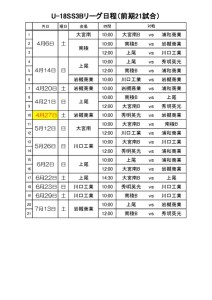 U-18SS3B日程 2019【前期確定版】xlsxのサムネイル