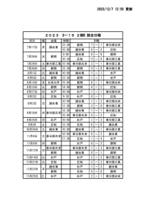 2023 U16 SE2B日程のサムネイル